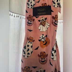 Rachel Roy Ghost Cowboy Halloween Themed Pink Blanket